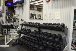 Dumbbells at Matthew's Gym in Forest City, NC